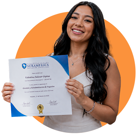 estudiante de cursos online en polisura recibe su certificado